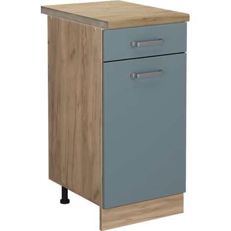 Mueble bajo de cocina R-Line, Gris azulado, 40 cm , ET Roble, Vicco (1/5)