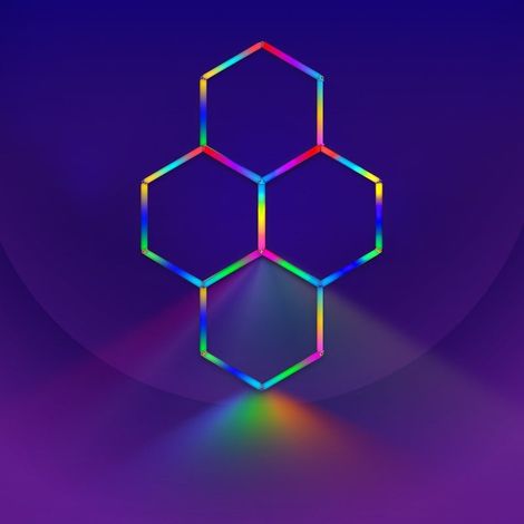 Kit 4 LED Hexagonal RGB 34W 110lm/w - SILAMP (1/2)