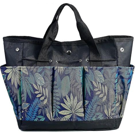 Sac fourre-tout pour outils de jardin, 9 poches, sac de rangement robuste pour outils de jardin, cadeau idéal pour femmes et hommes (motif floral). (1/5)