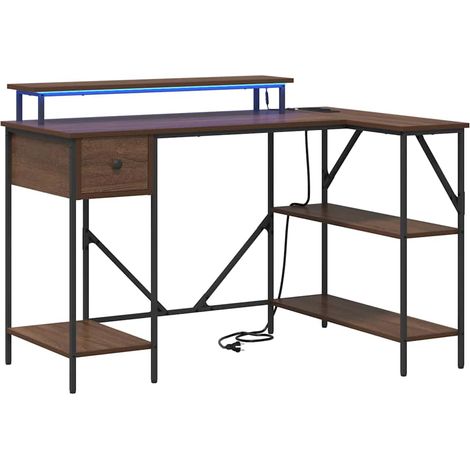 Maison Exclusive - Schreibtisch mit Regal Braun Eichen-Optik 120