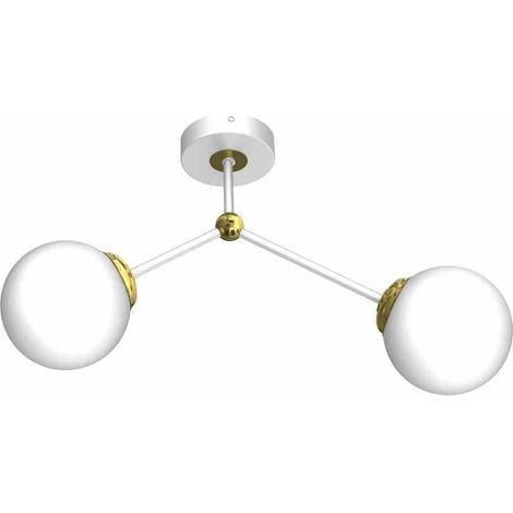 Plafonnier Milagro JOY Gold blanc/or en verre 2xE14 (1/5)