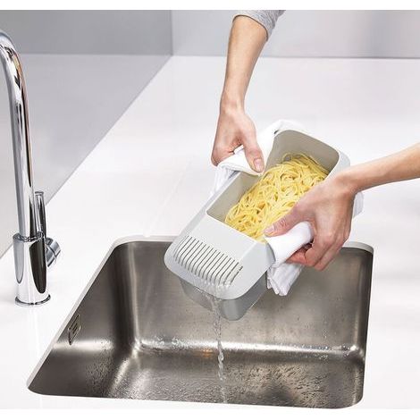 Cuiseur à Pâtes au Micro-ondes, égouttoir à Spaghettis au Micro-ondes Bateau à Pâtes Rapide avec Système de Filtrage pour Dortoirs Petites Cuisines Bureaux Accessoire de rangement pour cuisine (1/4)