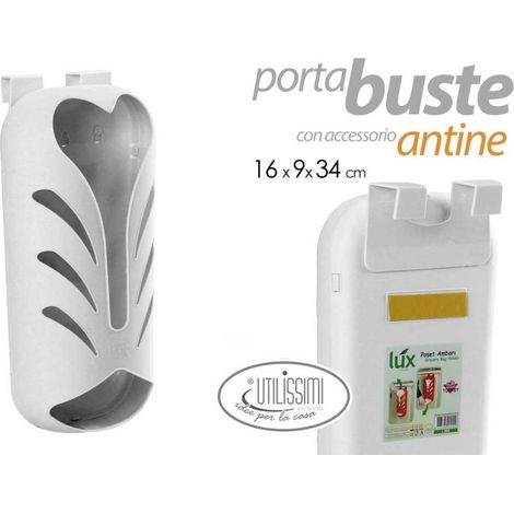 Portasacchetti in plastica da muro o mobile 34 x 16 cm