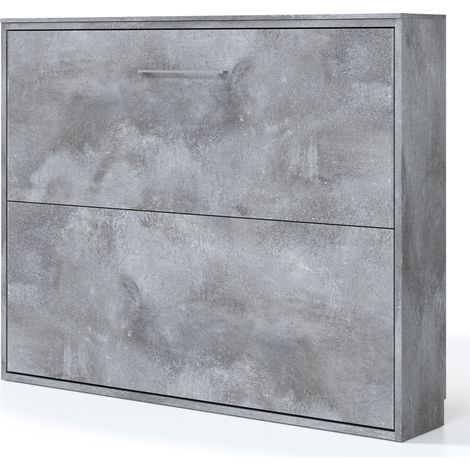 Lit escamotable horizontal 120x190 Klika-Coffrage Cambrian-Façade Gris ciment (1/5)