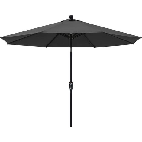 Sonnenschirm 305cm 6 Rippen Druckknopf Garten Dunkelgrau 300cm (1/5)