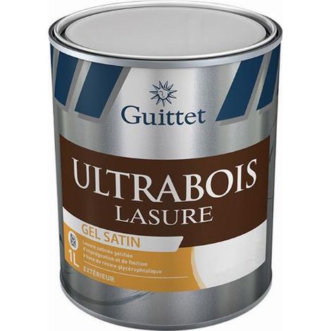 Guittet – Lasure gel incolore pour bois dur – Protection UV et intempéries – Finition satinée 1L – Application facile sans coulure