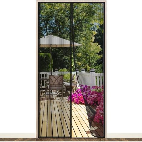 Moustiquaire Porte, 100x210cm Moustiquaire Aimantée porte Fenêtre, Rideau Moustiquaire Porte Magnétique, Aimant Puissant de Porte, Garde l'Air Frais à l’Intérieur et les Insectes à l'Extérieur-noir (1/5)