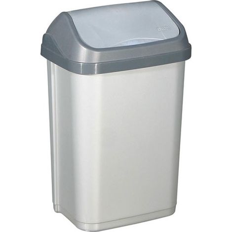 Poubelle automatique 25l – Couvercle basculant – Largeur 33cm – Hauteur 43.5cm – Esthétique gris clair/gris foncé – Aluminium Et Plastique (1/4)