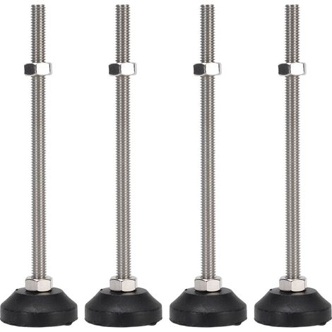 Nivellierfüße aus Nylon/Gummi, 4 Stück, Schwarz, Höhenverstellbar bis 100 mm, Tragfähigkeit bis 10 kg, Basisdurchmesser 30 mm, für Tische und Stühle (1/5)