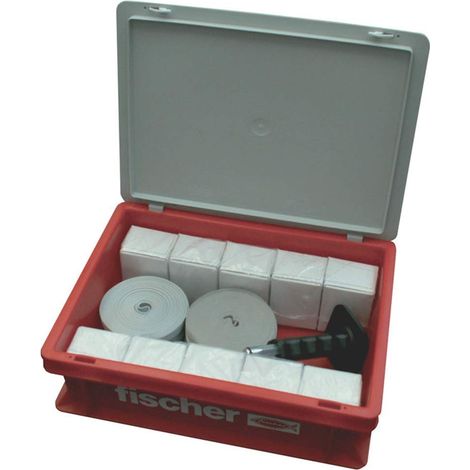 Box bandelettes Kit complet composé de 12 bandelettes en tissu, 2000 clous ED18, 1 perceuse SZE, idéal pour la fixation de tubes et câbles, 71611 (1/5)