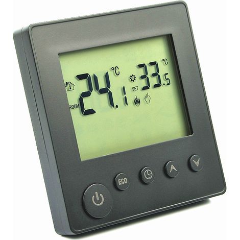 Titre optimisé en français : Chaudière gaz/eau 3A noire - Thermostat intelligent pour chauffage au sol électrique haute puissance avec écran LCD, programmation et minuterie, pour chaudière et cheminée (1/3)