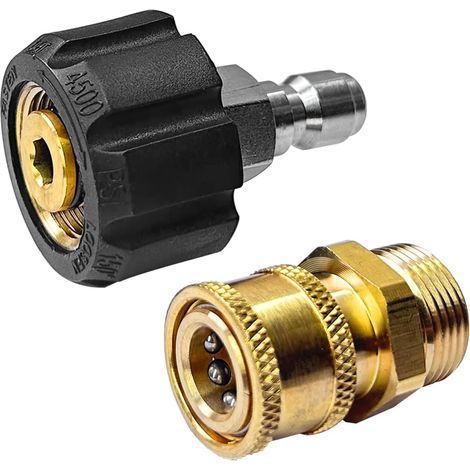 Kit d'adaptateur pour nettoyeur haute pression M22 1/4" Quick Connect, pistolet raccord rapide pour tuyaux haute pression (1/5)