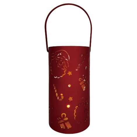 TrendLine LED Laterne Metall Ø 8 cm x 15 cm rot Laterne