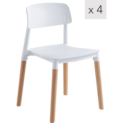 Nordlys - Lot de 4 Chaises de Salle a Manger Scandinaves Pieds Bois (1/5)