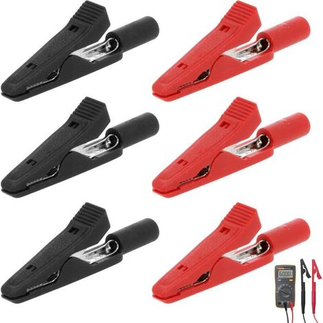 Pince Crocodile - 6 Pièces Alligator Clip, Pince Voiture Batterie en Cuivre, pour Les chargeurs de Batterie, Les connexions de Batterie, Les Tests d'instruments, etc. (1/5)