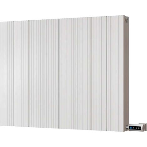 Thetford - White Horizontal Electric Radiator Double Panel H600mm x W748mm Grooved 600w Thermostatic WIFI (1/2)