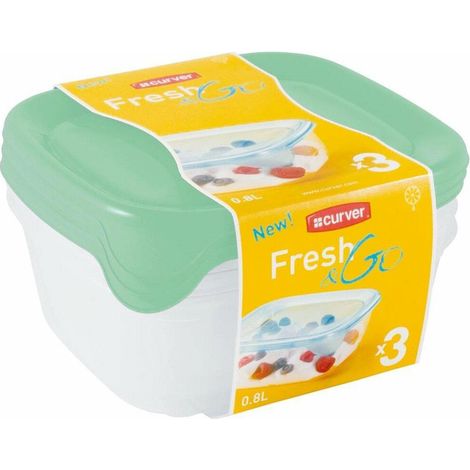 Set contenitori pranzo Curver trasparente plastica 0.8 litri