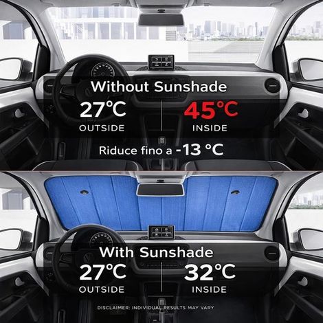 Parasol plegable para parabrisas, con protección UV, con ventosas y gomas elásticas, universal para coches, SUV y furgonetas (plateado) (1/5)