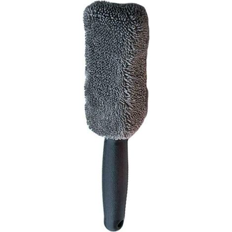 Ahlsen Cepillo de limpieza de ruedas de coche de microfibra, cepillo de limpieza de llantas, cepillo de lavado de neumáticos, lavado de coches (gris) (1/5)