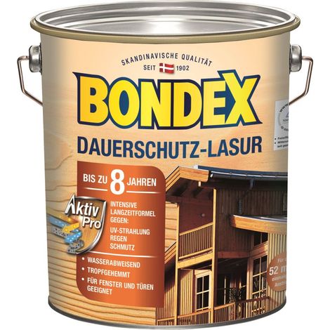 Bondex Dauerschutz Lasur 4 l, kiefer Holzlasur Schutzlasur Holzschutz Aussen
