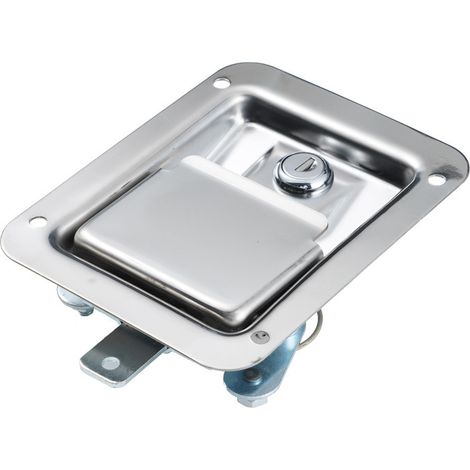 Matériel Paquet de 2 Loquet à Ressort pour Palette en Acier Inoxydable avec Serrure et Clé - Poignée Unique à Affleurement pour Remorque de Porte RV (1/4)