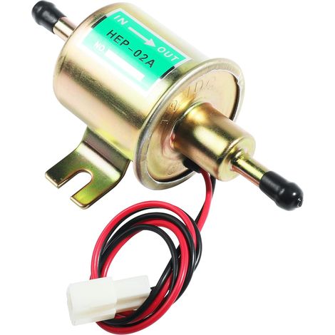 HEP-02A Pompe Electrique Carburant Auto,Pompe à Essence électrique Universelle 12 V,Gaz sous Pression Diesel en Ligne Basse Pression Module de Pompes en Métal,Convient aux Voitures,Camions,SUV (1/5)