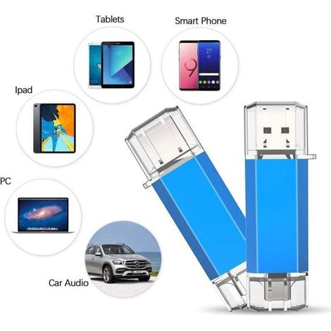 64 GB USB-Typ-C-Stick, USB 3.0, 2-in-1-Speicherstick, OTG-Stick, Hochgeschwindigkeit, wasserdicht, Dual-Anschluss, für Samsung S8/S9 und Huawei (1/4)