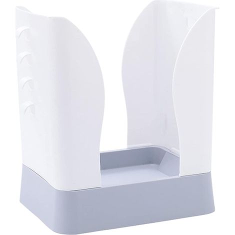 Support de sac poubelle, poubelle en plastique, support de sac poubelle extensible, support de sac poubelle de grande capacité pour armoires de cuisine, portes de salle de (Blanc et gris) (1/5)