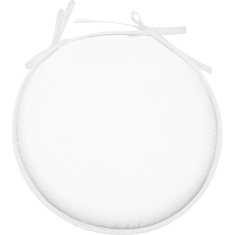 Galette de chaise ronde Unie Pop color 40 cm Blanc (1/3)