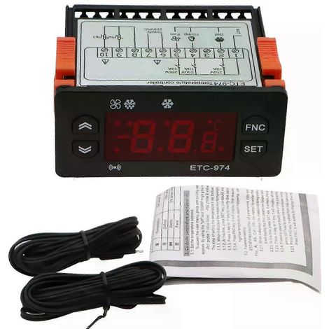 ETC-974 Digitaler Temperaturregler, Mikrocomputer-Thermostat, Thermostat für Kühlschränke, Alarm, 220 V, NTC-Sensor-JXLGV (1/5)