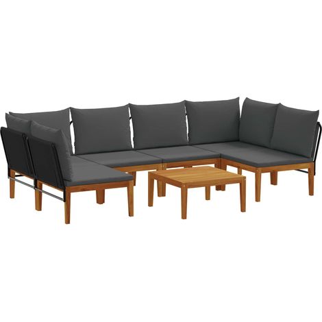 Maison Exclusive - 7 stk. Massives Akazienholz & Seil Natur (1/5)