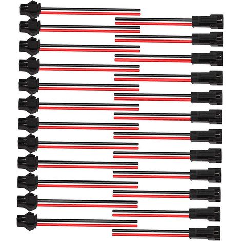 20 paires de connecteurs 2 broches SM JST, câble mâle-femelle, connecteur pour bande LED EL 5050 3528 5630 (1/3)