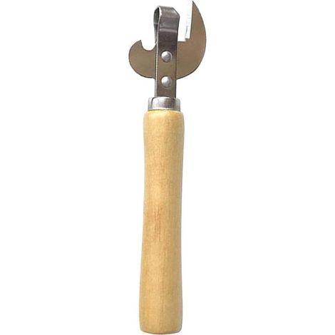 Multifunctional stainless steel manual can opener with wooden handle for jars, tin cans, attractive kitchen tools and gadgets (1/5)
