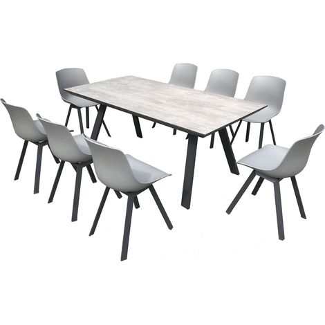 Conjunto de jardín de aluminio y bandeja de aspecto cemento TEMARA