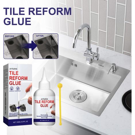 Colle à carrelage pour salle de bain, baignoire, balcon, lavabo et couloir - 150 ml + accessoires (1/5)