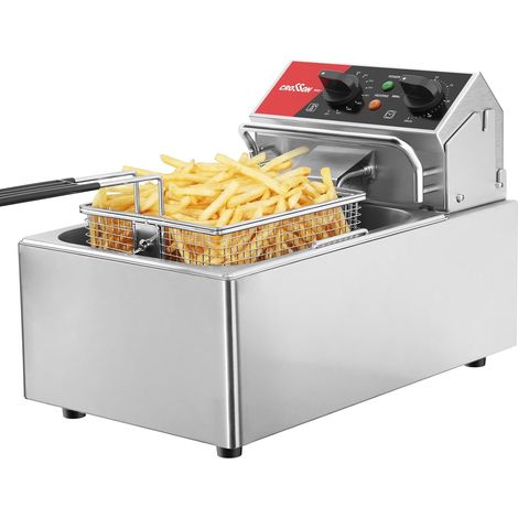Comptoir de friteuse électrique 13Lbs avec panier solide facile à assembler, récipient d’huile amovible pour restaurant à usage domestique-230V, friteuse commerciale 3000W (1/5)
