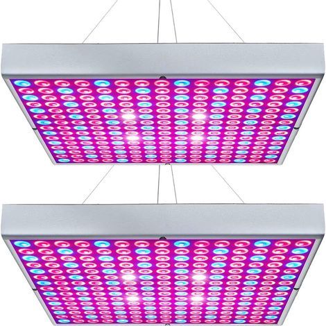Lampe de croissance LED - 225 LED - Lampe horticole avec panneau rouge, bleu et blanc - Convient aux plantes d'intérieur, pépinières, légumes et fleurs - Lot de deux (1/5)