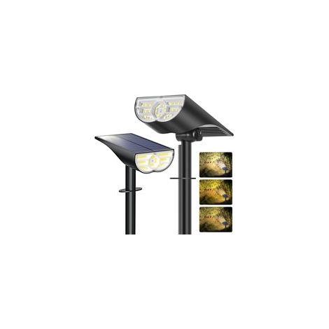 4 Pcs Lampe Solaire Extérieur RGB, Lampe Colorée avec 3 Modes d'Éclairage, IP67 Lampe Solaire Jardin, 2 en 1 Montage Projecteur Solaire pour Halloween Noël