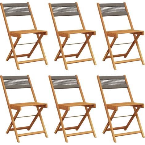 Maison Exclusive - Gartenstühle 6 Stk. Klappbar Grau Massivholz A