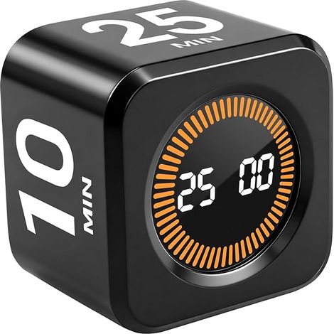 Timer per aumentare la produttività: impostazioni predefinite da 5/10/25/45 minuti, sensore di gravità digitale, timer visivo da tavolo, adatto a chi soffre di ADHD, modalità silenziosa, perfetto per (1/5)