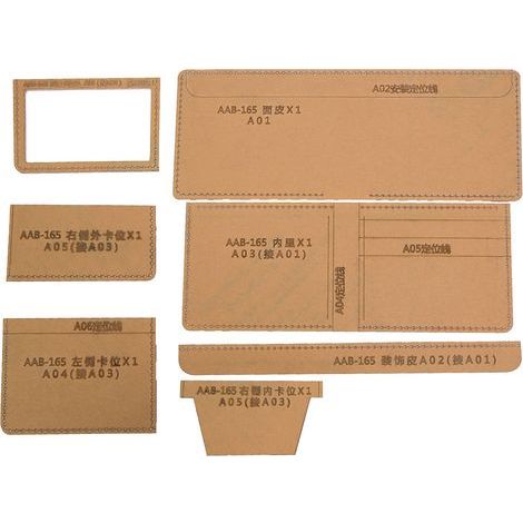 Modèle Stencil Acrylique pour Portefeuille Court - DIY Artisanat Cuir (1/5)