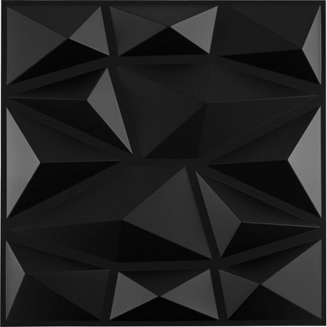 Lot de 50 panneaux muraux 3D noirs en PVC ignifuge avec motif diamant, adhésifs et personnalisables pour salon, chambre et bureau