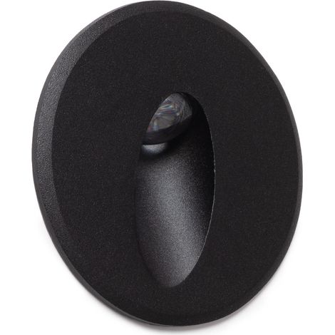 Balise Extérieure LED 3W Encastrable au Mur Ronde Oval Adam 2700K Noir Blanc chaud (1/5)