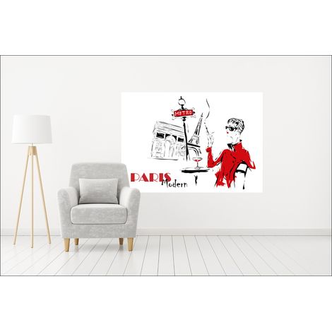 Sticker mural autocollant Paris Glamour - Monuments Historiques, 100 cm X 140 cm (1/2)