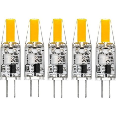 G4 LED 220V 3W 2700K warmweiß 160LM, Silikonlampen ersetzen herkömmliche 30W-Halogenlampen, 5er-Pack (1/4)