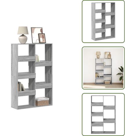 Bücherregal Grau Sonoma 100x33x155,5 cm Holzwerkstoff - Bücherregal - Bücherregale - Treppenregal - Stufenregal (1/5)