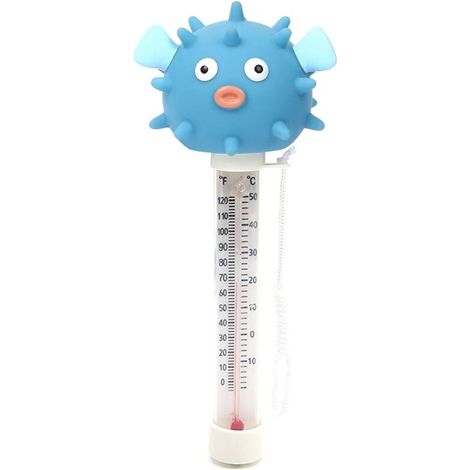 Schwimmendes Poolthermometer mit Trageschlaufe, gut lesbares Display, stoßfest für Innen- und Außenbereiche, präzise Messung - Crezuo