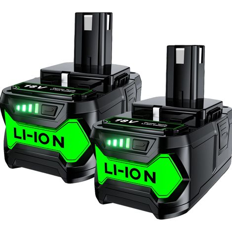 Remplacement de batterie, capacité 9000mAh, tension 18V, compatible avec Ryobi, 2PCS 6.0 (1/2)