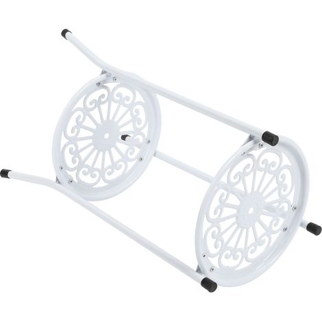 Set aus 2 Metall-Pflanzenregalen, Blumentopfhalter, Dekorationsregal für den Innenbereich, weißes Gartenaccessoire (1/5)