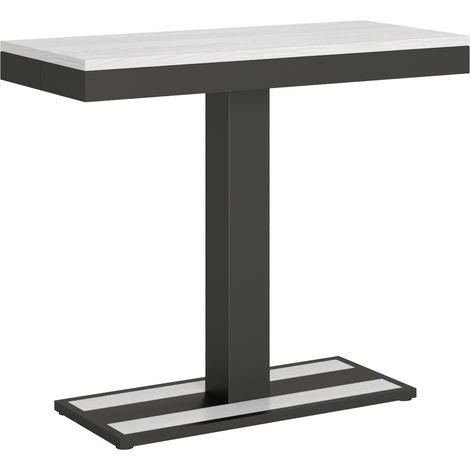 Console extensible frêne blanc et pieds métal anthracite 14 personnes 40 à 300 cm Kalys (1/5)